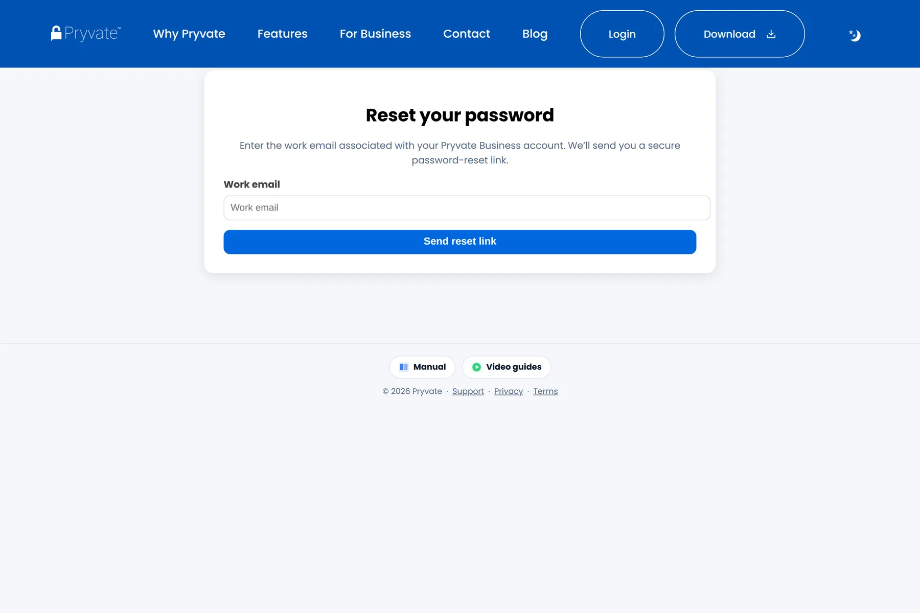 Requesting a password reset.