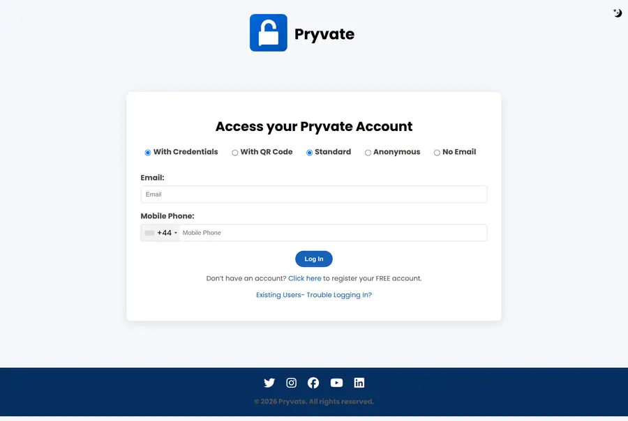 The sign-in page. Choose how you want to sign in at the top, then which kind of account you have.